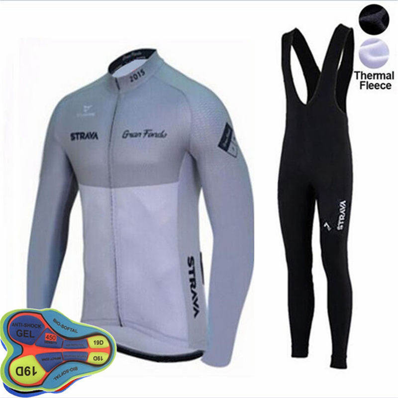 STRAVA's new winter fleece long-sleeved baby bag suit outdoor professional cycling suit warm cycling suit