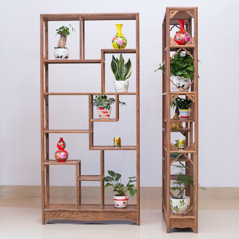 Chicken wing wood Bogu frame solid wood Chinese mahogany Bogu frame Duobao Pavilion partition antique tea room display rack rack