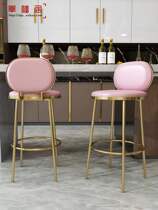 Modern Bar Bench Backrest Counter Bench Nordic Jewellery Shop Special Stool Brief Front Desk Cashier High Foot Bar Iron Art