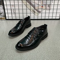 Genuine Leather Men Shoes Youth Black Laces Casual Leather Shoes Comfort Inn Business Positive Dress Leather Shoes Tide Mens Head Cow Leather