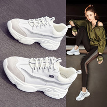 Huili womens shoes 2020 New plus velvet casual sneakers small white shoes autumn and winter explosive Joker ins tide daddy shoes