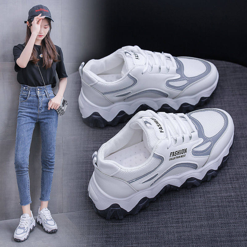 Spring and summer breathable mesh dance shoes women's soft-soled square dance shoes inner heightening ghost step dance shoes sports fitness dance shoes