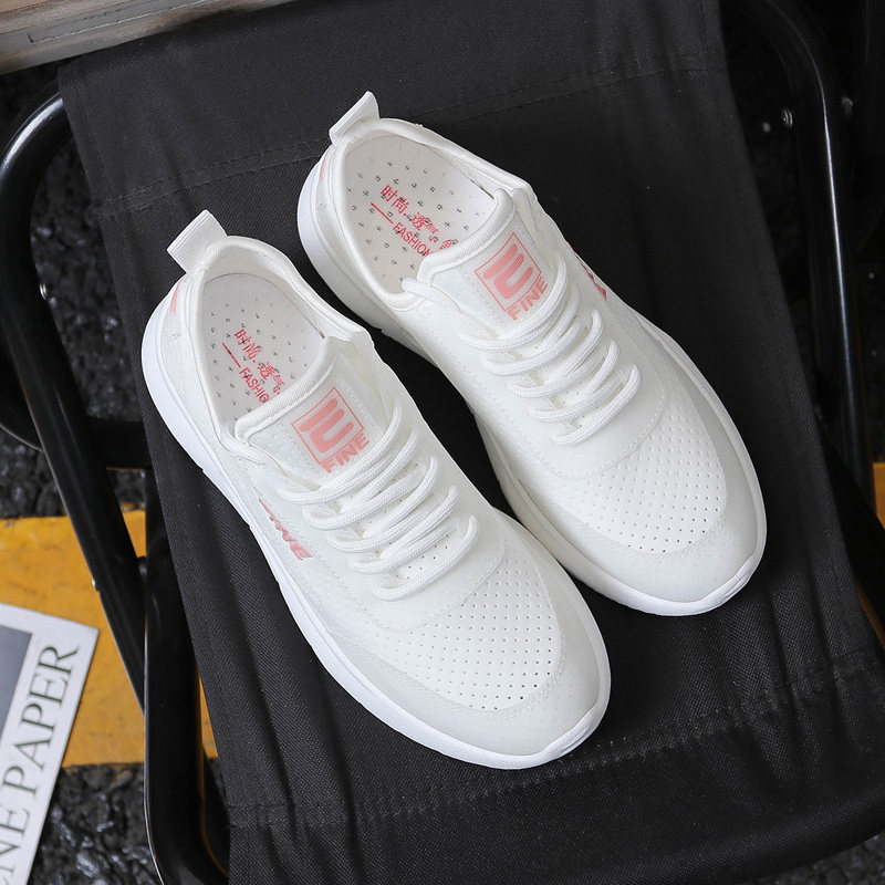 Pull back women's shoes summer 2020 new all-match casual white mesh shoes breathable flat mesh shoes sports running shoes