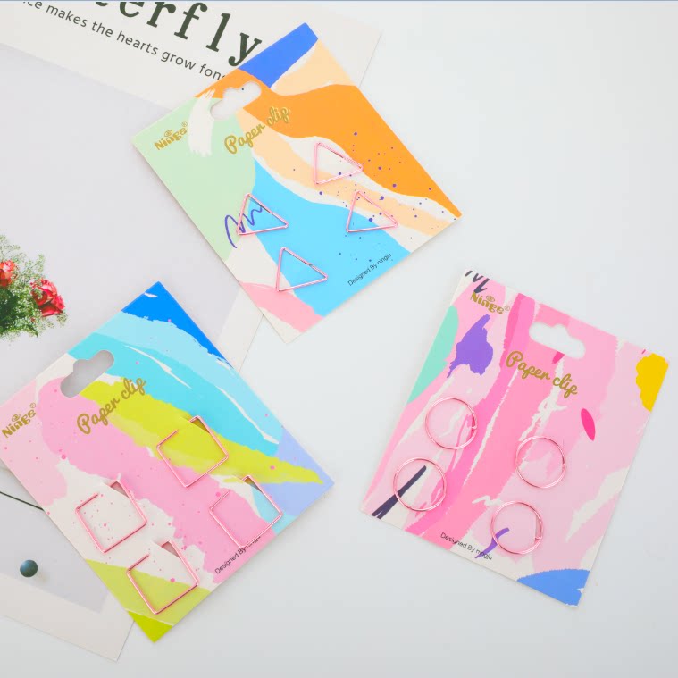 Cute creative cartoon colorful paper clip bookmark clip animal shape metal heterosexual paper clip student gift