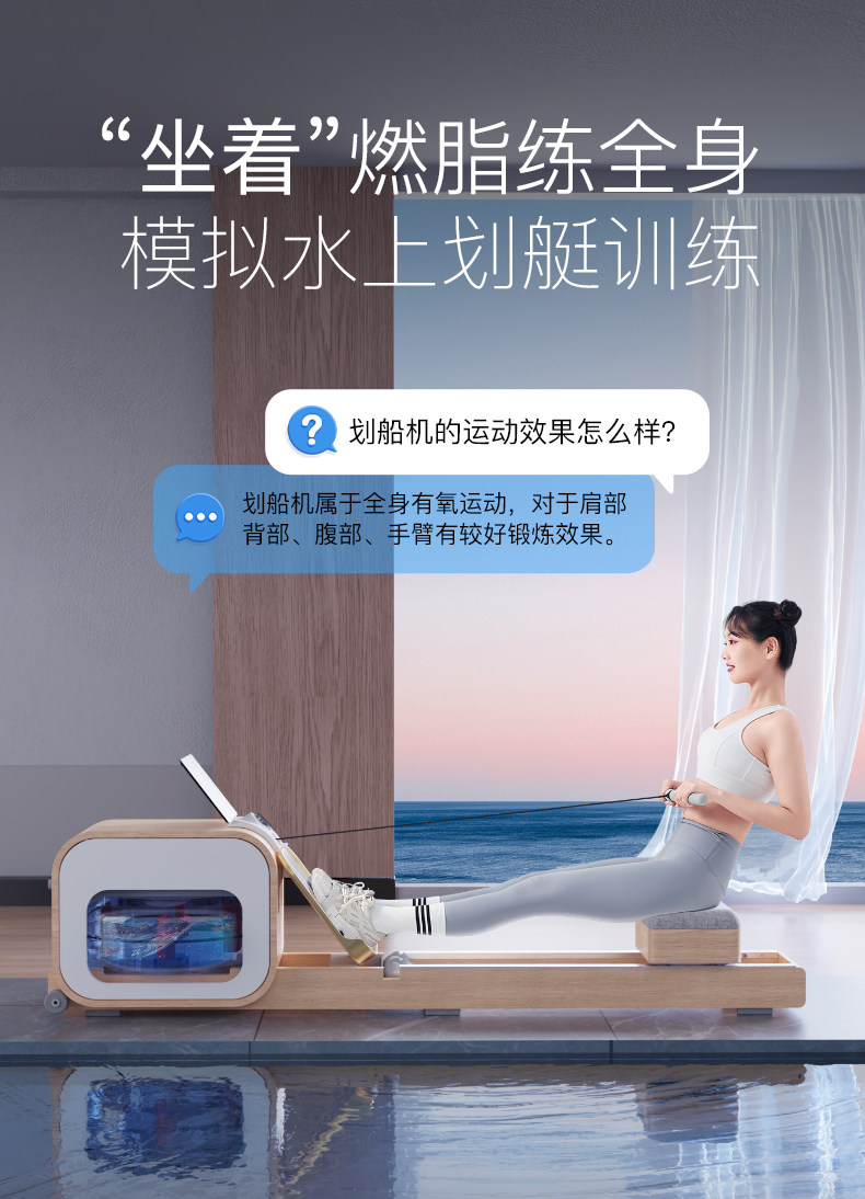 Тренажер для гребли 佑美画 划船机水磁双阻智能画 划船器家用健身房折叠健身器材ar2 Umay