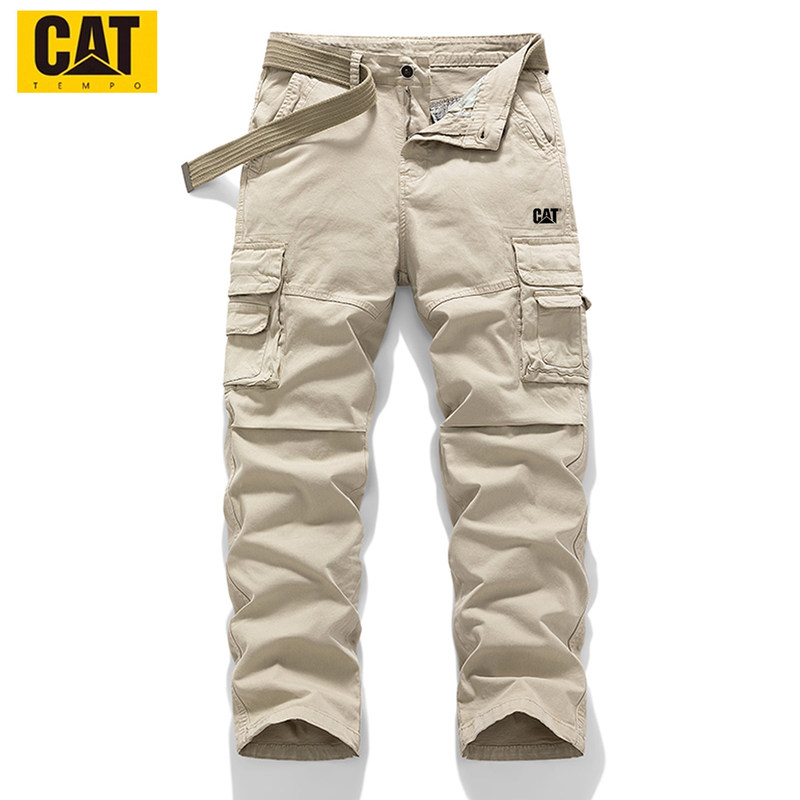 Outdoor Wear-Resistant Straight-Leg Loose Cargo Pants for Men Cat.Com/Carter Autumn and Winter New Pure Cotton Multi-Pocket Pants