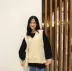 Mùa thu ulzzang vest nữ sinh viên phiên bản Hàn Quốc bf phong cách Harajuku áo len hoang dã áo khoác kaki nữ Áo len