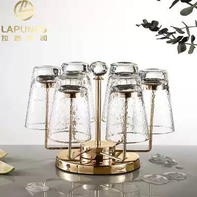 lapunes Nordic style light luxury household set living room transparent water Cup Cup heat-resistant gold edge glass tray