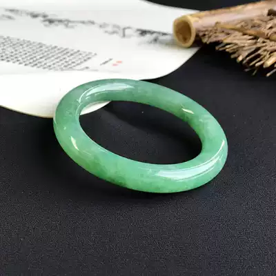 Ruyibao Jade preferred store Myanmar natural Jade A cargo jade bracelet 54 circles round green hand jade bracelet
