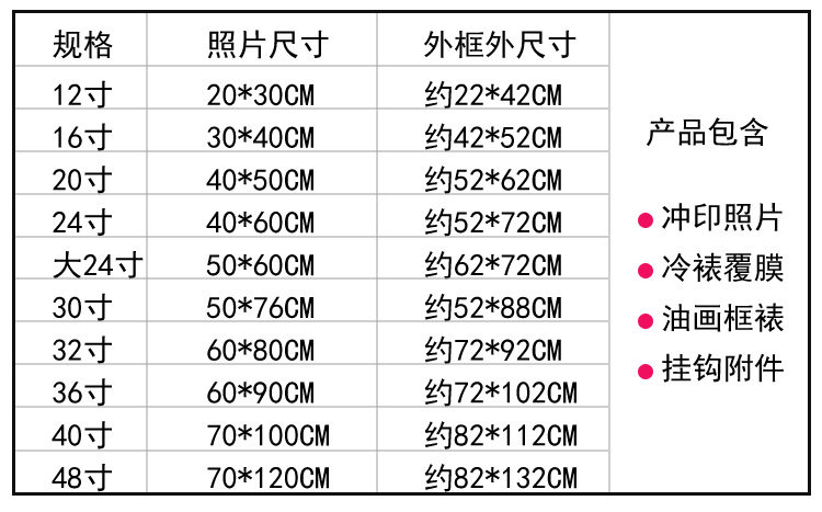 定做16寸横挂墙36寸40寸48寸欧式婚纱照