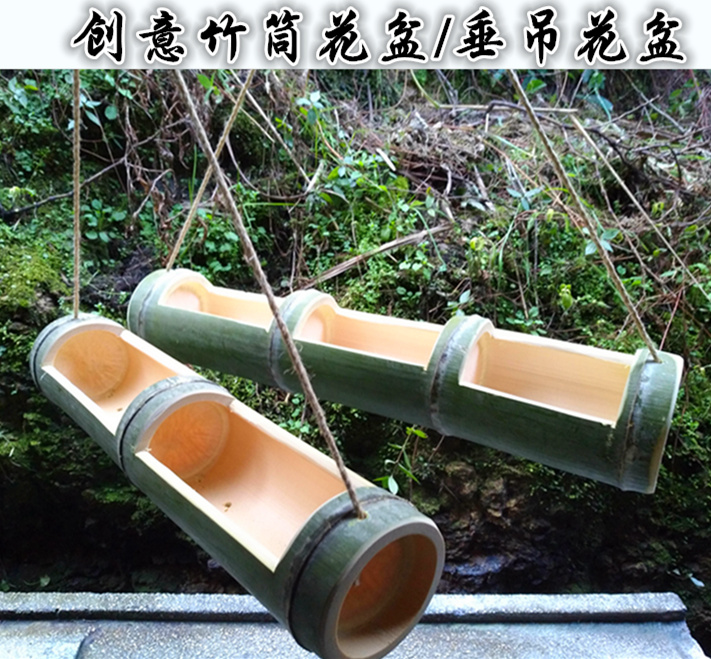 Tre sáng tạo chậu hoa bình cắm hoa cây hoa hoa tre chậu hoa trang trí treo tường treo tre chậu hoa chau nhua trong cay