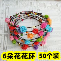 6 wreath headdresses 50 100 Korean-style womens super fairy scenic spots take photos of wreath micro-business push gifts