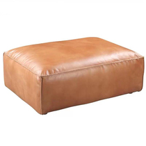 American brown leather shoe stool cloakroom designer model room photography clothing store sofa square stool low stool