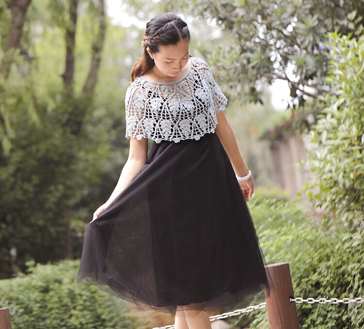 Какао Хук Хаус Сюэфей натуральный шелк лен Проволока льняная ткань Проволока лен кружево вязание крючком ткать ручной вязки изысканные меха Проволока 