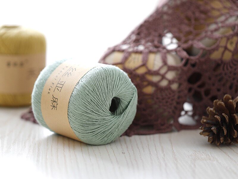 Какао Хук Хаус Сюэфей натуральный шелк лен Проволока льняная ткань Проволока лен кружево вязание крючком ткать ручной вязки изысканные меха Проволока 