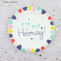 Felice fazy disposable 6 inch color plate dessert table cute paper plate picnic birthday cutlery plate