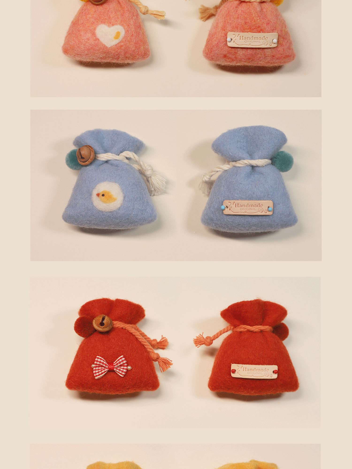 羊毛フェルト ハンドメイド 新年開運お守り 手作りチャーム