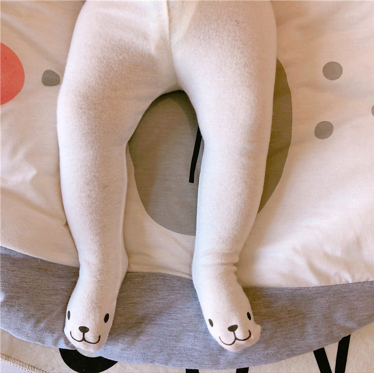 Girls baby girl baby pants spring autumn winter 0-2 years old children big PP cute bear plus fleece pantyhose