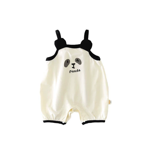 Детский летний мультяшный комбинезон, детское боди для выхода на улицу, лямки сзади