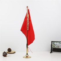 Jinta double nail desk telescopic flag single pole gold copper titanium plated gold red flag pole large quantity can be customized
