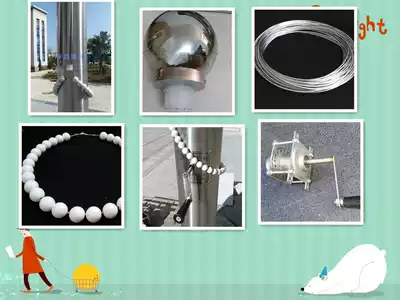 Stainless steel outdoor chess stick lift manual chess stick hand lift full set 360 degree downwind rotating ball