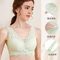 Summer thin large chest small underwear womens no underwire full cup shrink chest convergence adjustment bandeau tank top bra