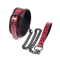 Diamond neck sleeve sm female sex couple alternative iron chain traction collar black hoop collar
