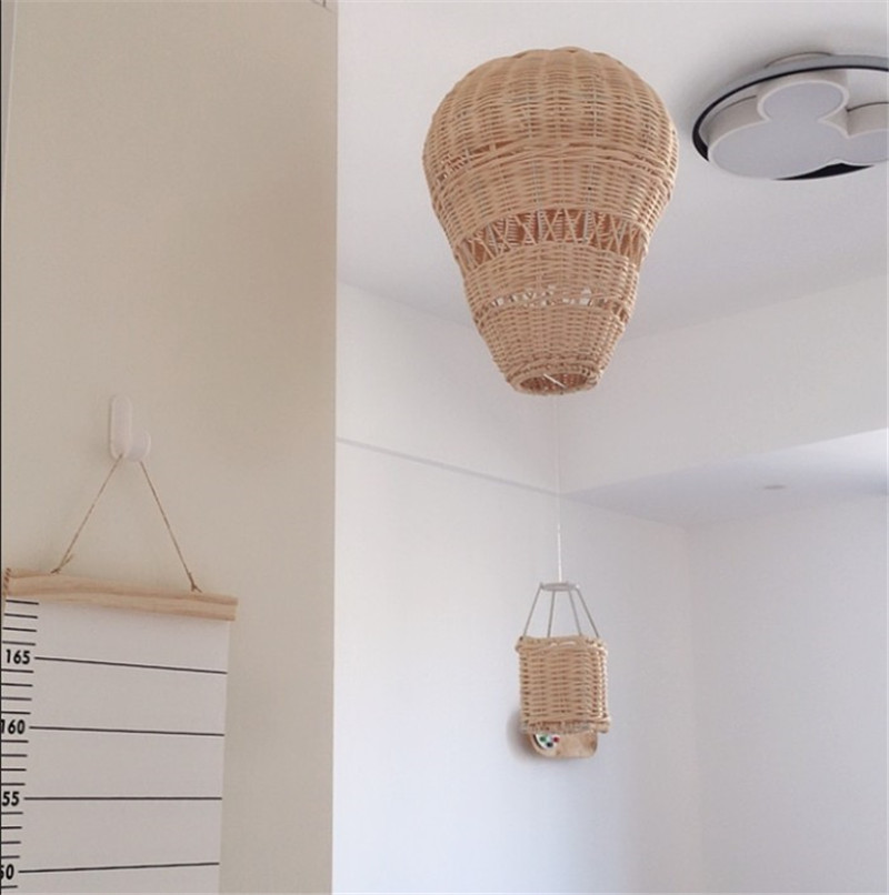 INS style hand woven real rattan hot air balloon for children's room photography display and home decoration equipment_voghion.com