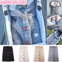 ins baby sleeping bag baby thickened velvet knitted warm sleeping bag wool cart sleeping bag