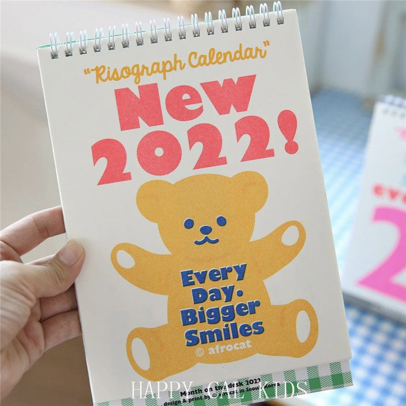 Ins Han Wind 2022 Little Bear Table calendar Desktop Creative plans This calendar lunar calendar desktop swing for photo props