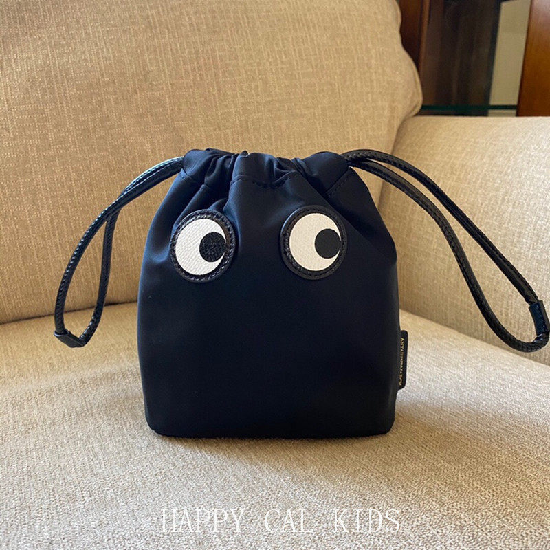 South Korea Ins Baba Dad Black Big Eyes Waterproof Makeup Bag Drawing Rope Cartoon Cute Handbag Phone Bag