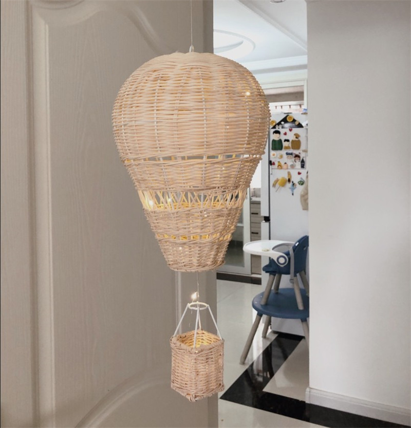 INS style hand woven real rattan hot air balloon for children's room photography display and home decoration equipment_voghion.com