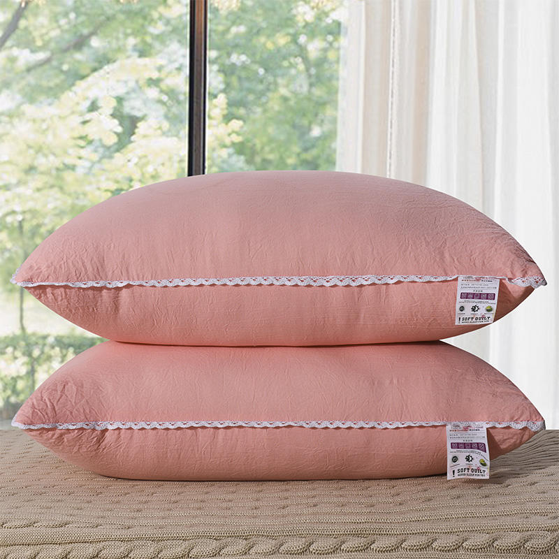 A pair of pillow core with feather feather single student dorm vacuum compressed pillow for sleep washing