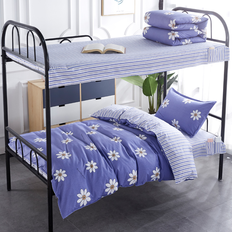 Quilt Dormitory Three sets of beds Four sets of full cotton pure cotton students bunk beds Bedsheets human bedding 6 pieces