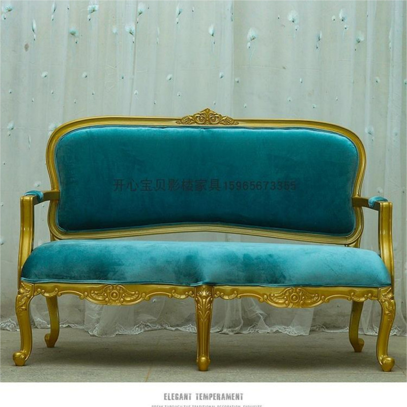 Custom New Shadow Building Solid Wood Furniture Fine Props Eurostyle Sculpture Flower Photo Sofa Wedding photography Guifei's chair-Taobao