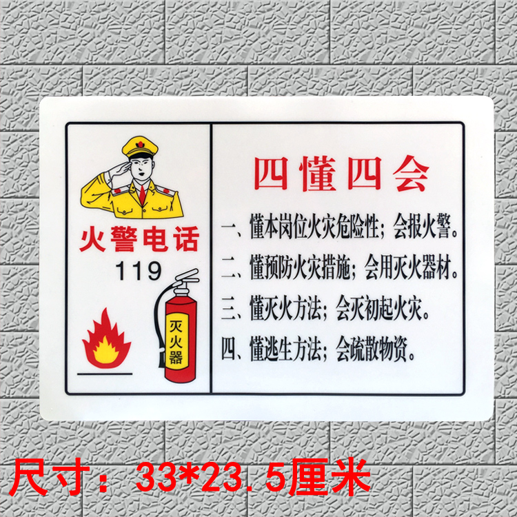 Four understand four will fire stickers four understand four will warning signs four understand four will sign with adhesive