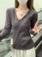 Sports Style V-Neck Hooded Bamboo Cotton Long-Sleeved Jacket for Women Summer 2025 New Slim-Fitting Zipper Sun Protection Cardigan