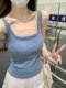 Gentle Cream-Colored Square-Neck Camisole with Chest Pads for Women, New Summer Slim-Fit Tank Top, Trendy Base Shirt for Women
