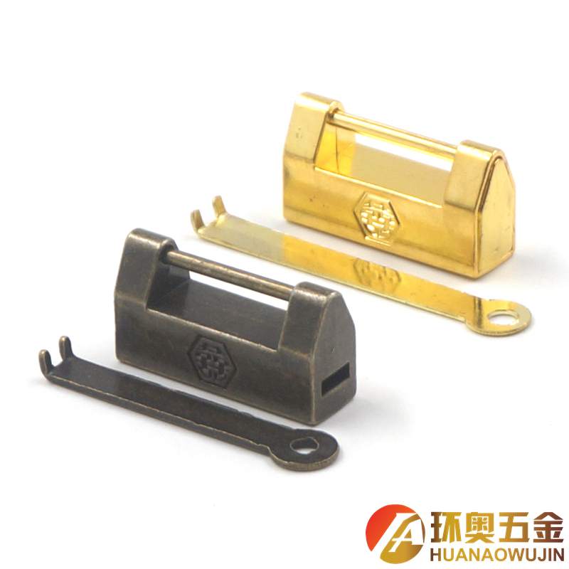 Ring O Hardware Gift Box Accessories Alloy Classical Small Brass Lock Vintage Small Lock Classical Padlock Ancient Lock 
