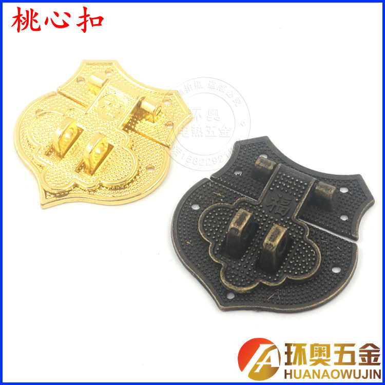 Hardware Gift Box Box HIGH GEAR LOCK WOOD CASE BUCKLE PEACH HEART BUCKLE FIRST DECORATION CASE PADLOCK TURQUOISE BRONZE COLOR GOLD COLOR GOLD COLOR GOLD COLOR GOLD COLOR