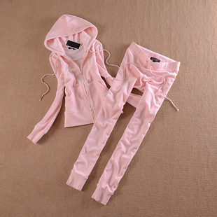 2025 весна бархат спортивный набор женщины одеваются тонкий западный стиль бархат случайный служить свитер два рукава Европейская волна