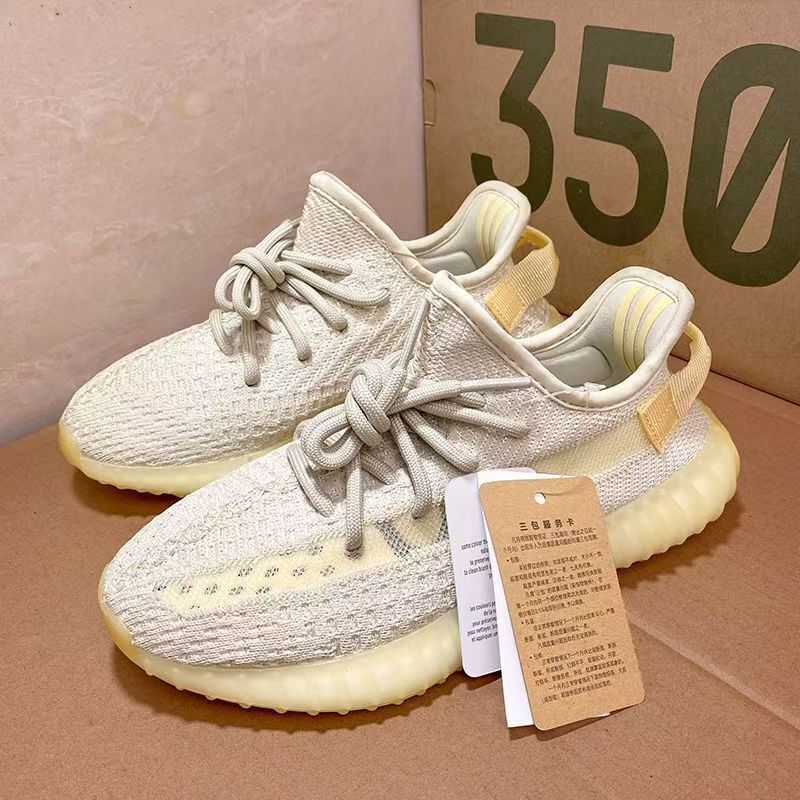 Summer Trendy Coconut Shoes for Men 350, Really Popular White and Yellow Daisy Breathable Running Shoes for Women, Soft-Soled Putian Sports Shoes
