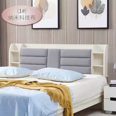 2021 new net celebrity multi-function single solid wood bed headboard shelf simple modern technology cloth soft bag cushion