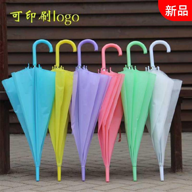 Semi-transparent umbrella scrub hand-drawn umbrella male and female students environmentally friendly umbrella long handle umbrella log