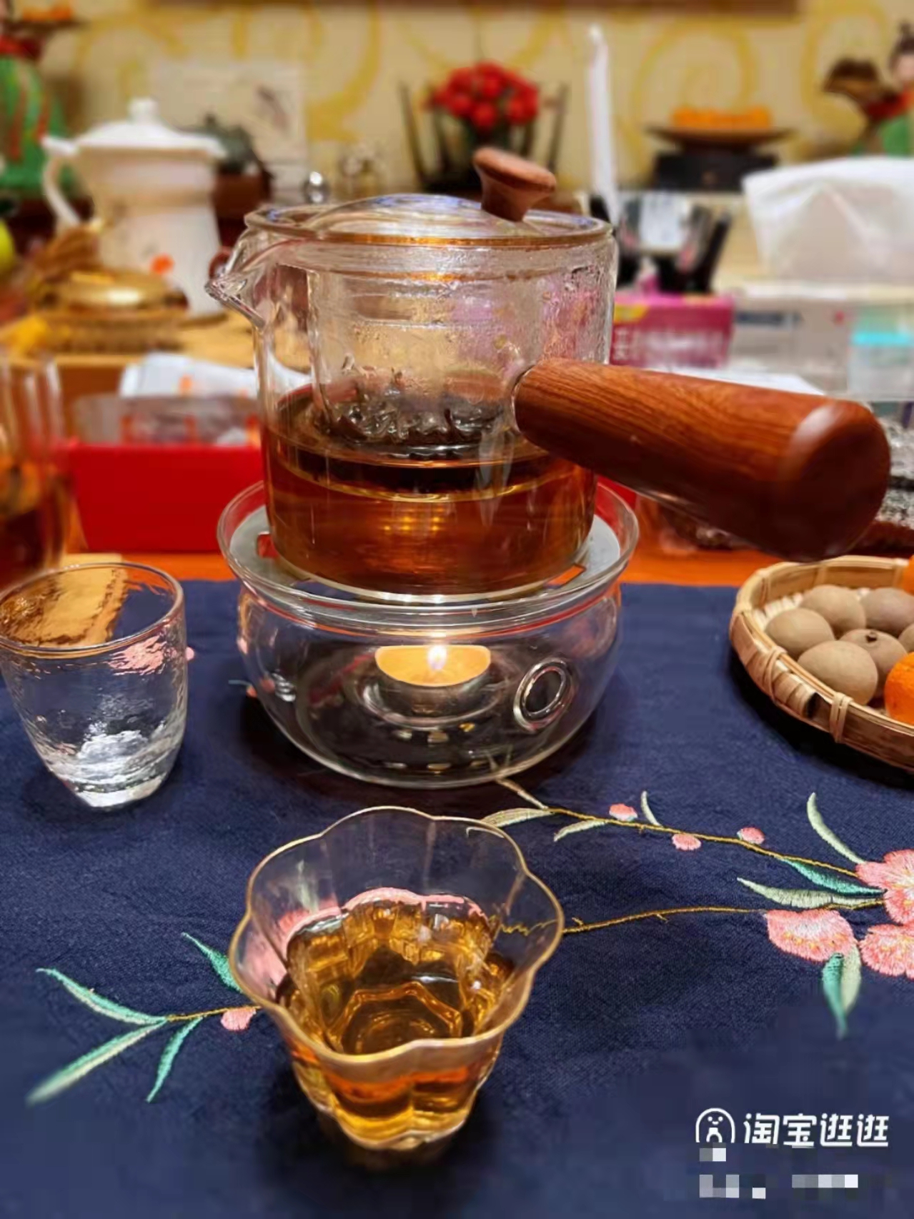 Thickened glass cooking teapot electric pottery oven high temperature resistant bubble teapot wood handle single pot side with pot kung fu tea-Taobao