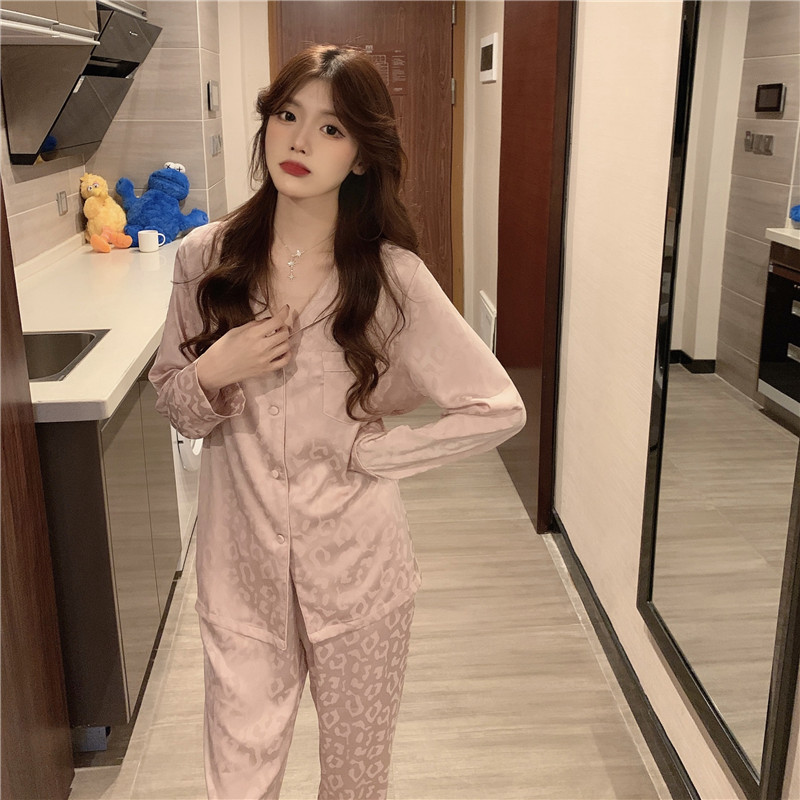 Mulberry Silk Real Silk Sexy Pyjamas Woman 2022 New Pink Spring Autumn Long Sleeve Long Pants Two-piece Suit Home Clothing