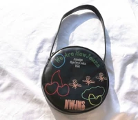 Черный маленький круглый мешок (стиль на молнии)