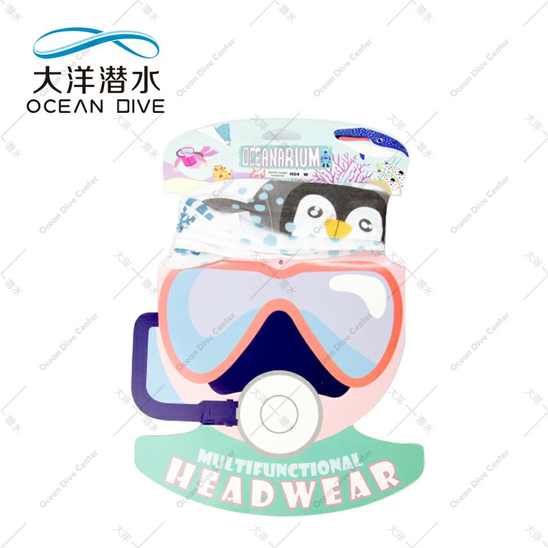 Oceanarium Diving Magic Headscarf with multi-functional anti-winding color blue pink spot