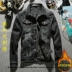 Quần áo denim nam thanh niên màu đen chần bông ấm Áo mỏng phiên bản Hàn Quốc của áo khoác denim dày mùa đông - Cao bồi quần áo thể thao Cao bồi