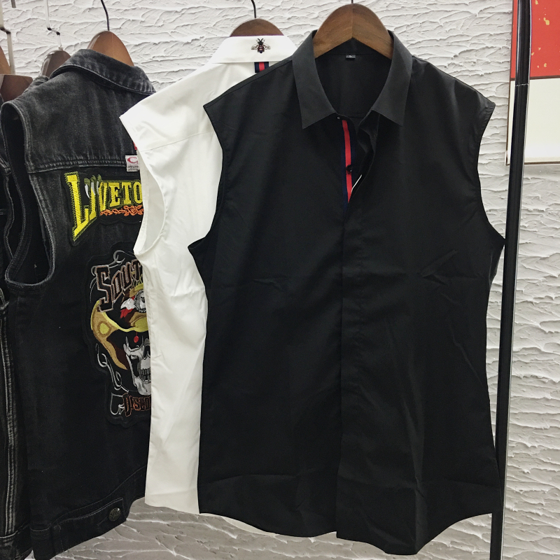 Summer New Product, Simple Bee Embroidered Sleeveless Shirt Vest, Men's Personalized Nightclub Thin Shirt, Unisex Style